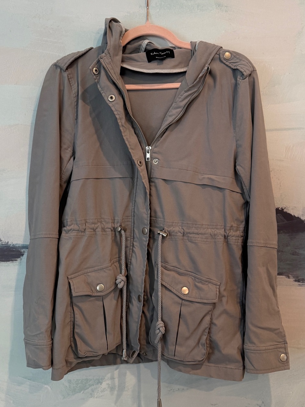 Light Gray Hooded Utility Jacket